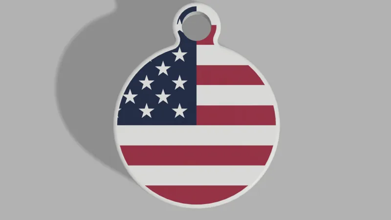 US Flag 2 Keyring