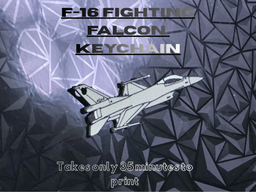 Mini F-16 Fighter Jet Keychain -  Fast 35min print