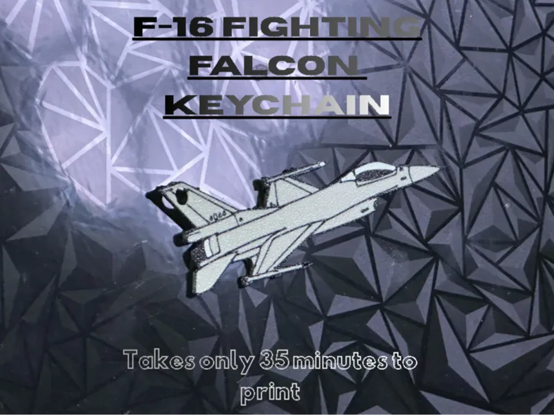 Mini F-16 Fighter Jet Keychain -  Fast 35min print