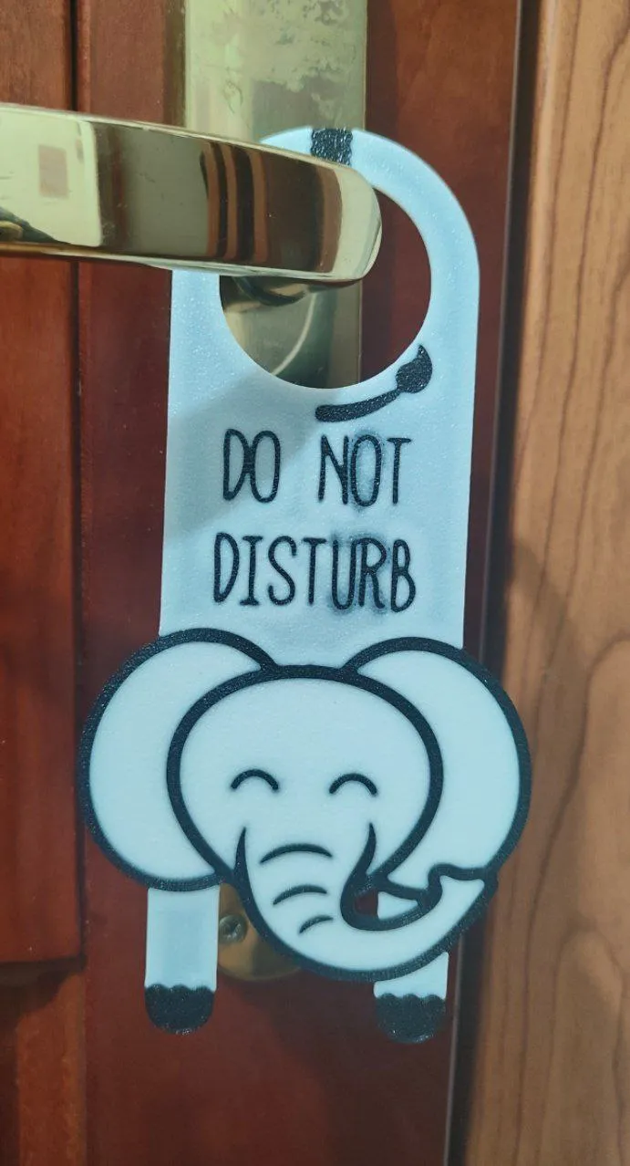 Do Not Disturb Door Elephant Cute Kawaii for Kids by JonnyCena - MakerWorld