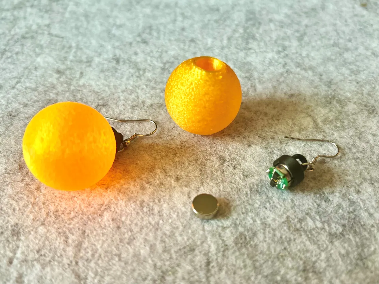 Illuminated Christmas tree bauble earrings view 3
