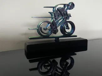 Cyclist bike trophy
