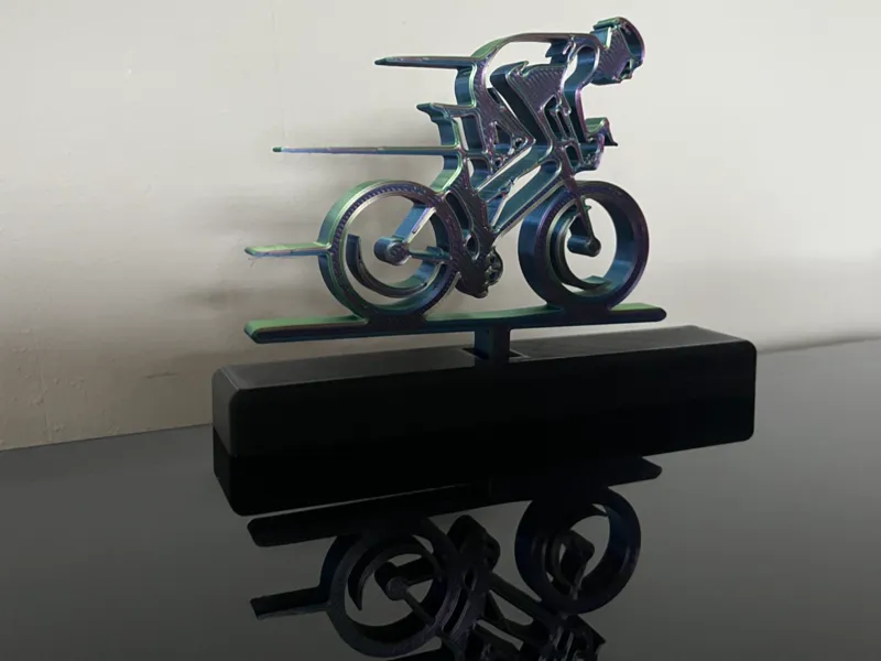 Cyclist bike trophy