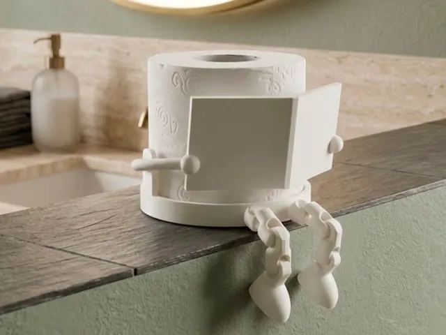 Toilet Paper Holder - Articulated & Fun with Book
