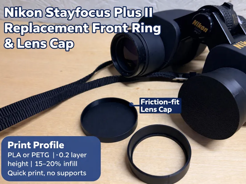 Nikon Stayfocus Plus II - Front Ring & Lens Cap