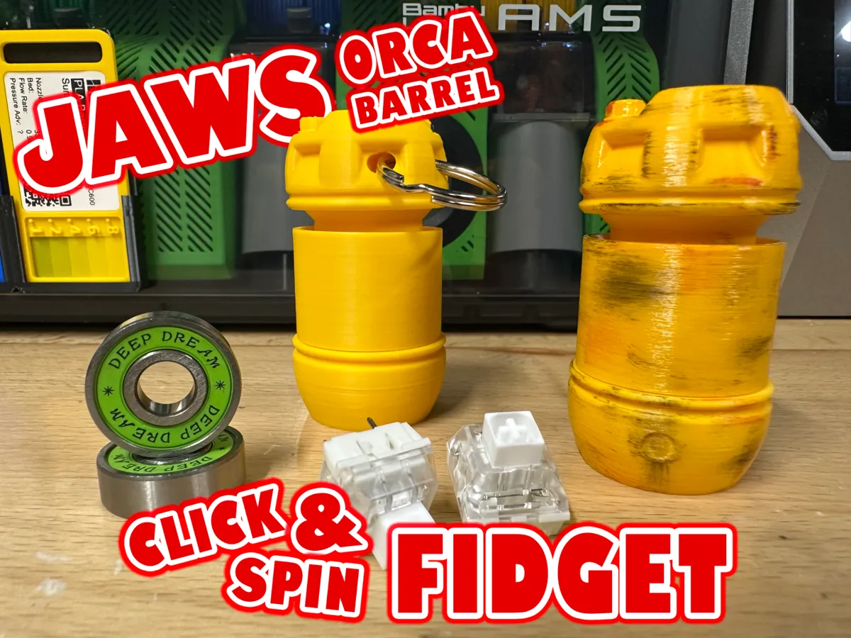 JAWS: ORCA Barrel Click & Spin Fidget - Free 3D Print Model - MakerWorld