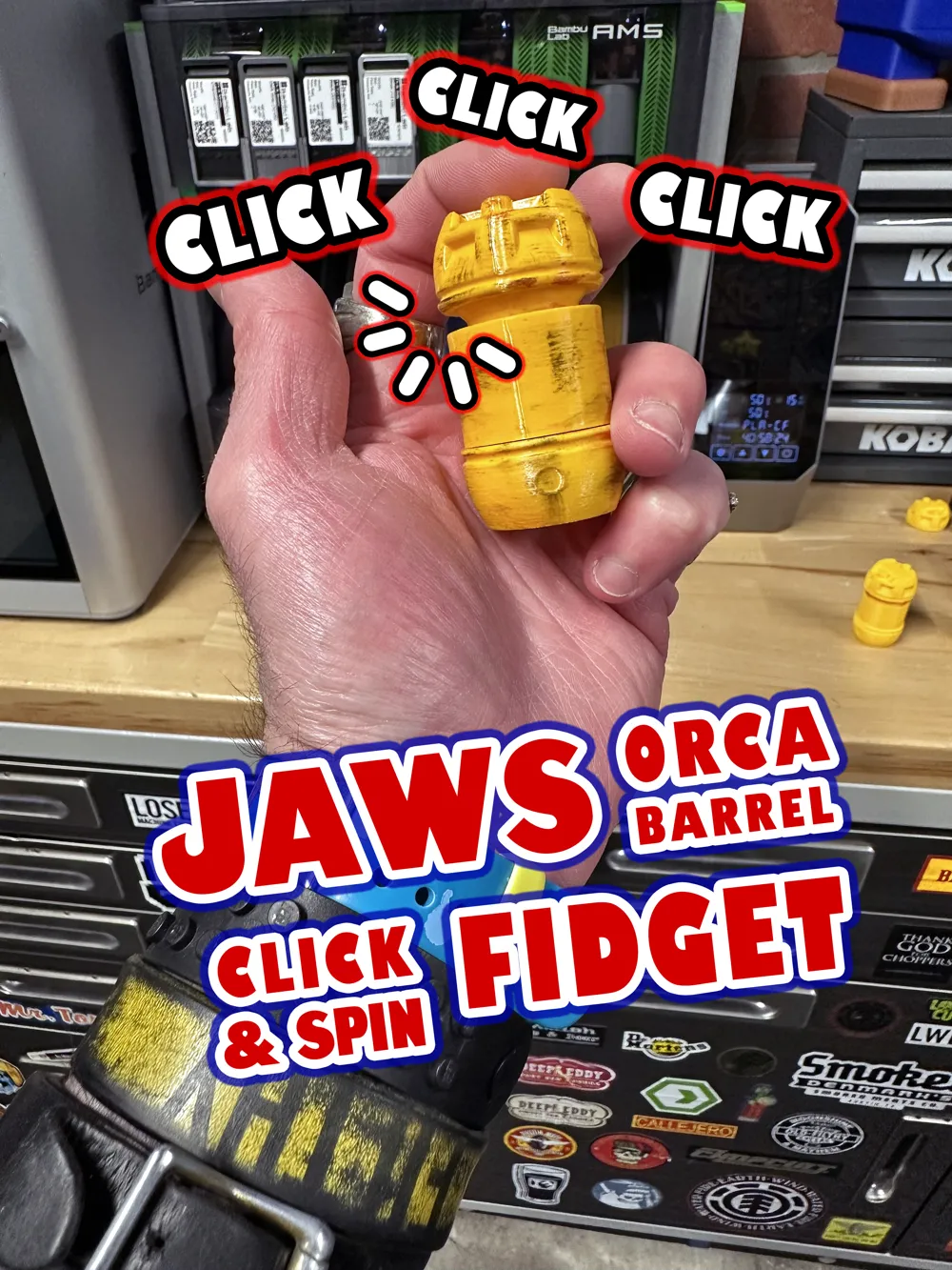 JAWS: ORCA Barrel Click & Spin Fidget by SINTAX MakerWorld: Download ...