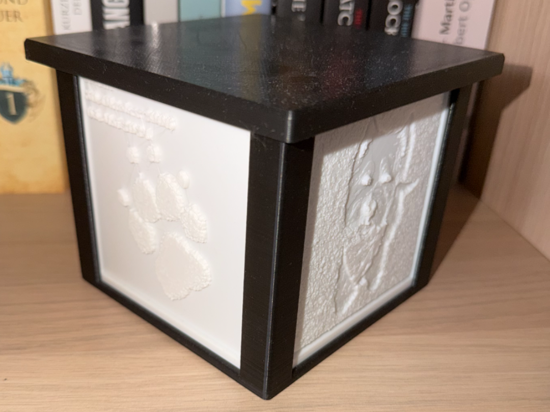 Lithophane-Würfel-Lampe