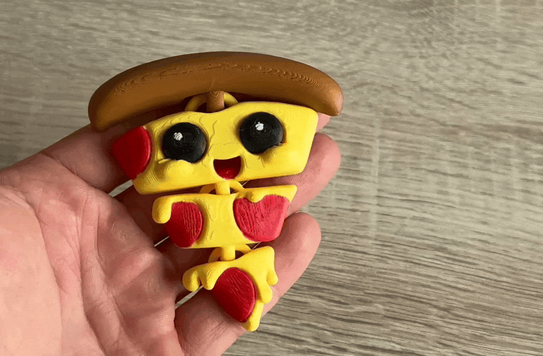 Pizza slice (articulated keychain, backpack)