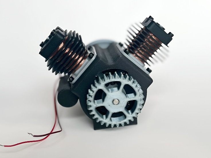 V-Twin Solenoid Engine | Electric Working Engine