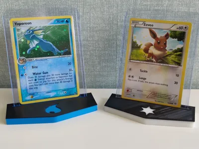 Pokemon TCG card stand with type symbol