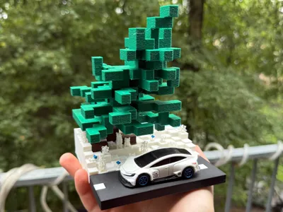 Winter 1:64 Minecraft Style Diorama SUPER DETAILED