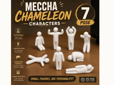Meccha Chameleon Characters 7 Pose Figurines Game