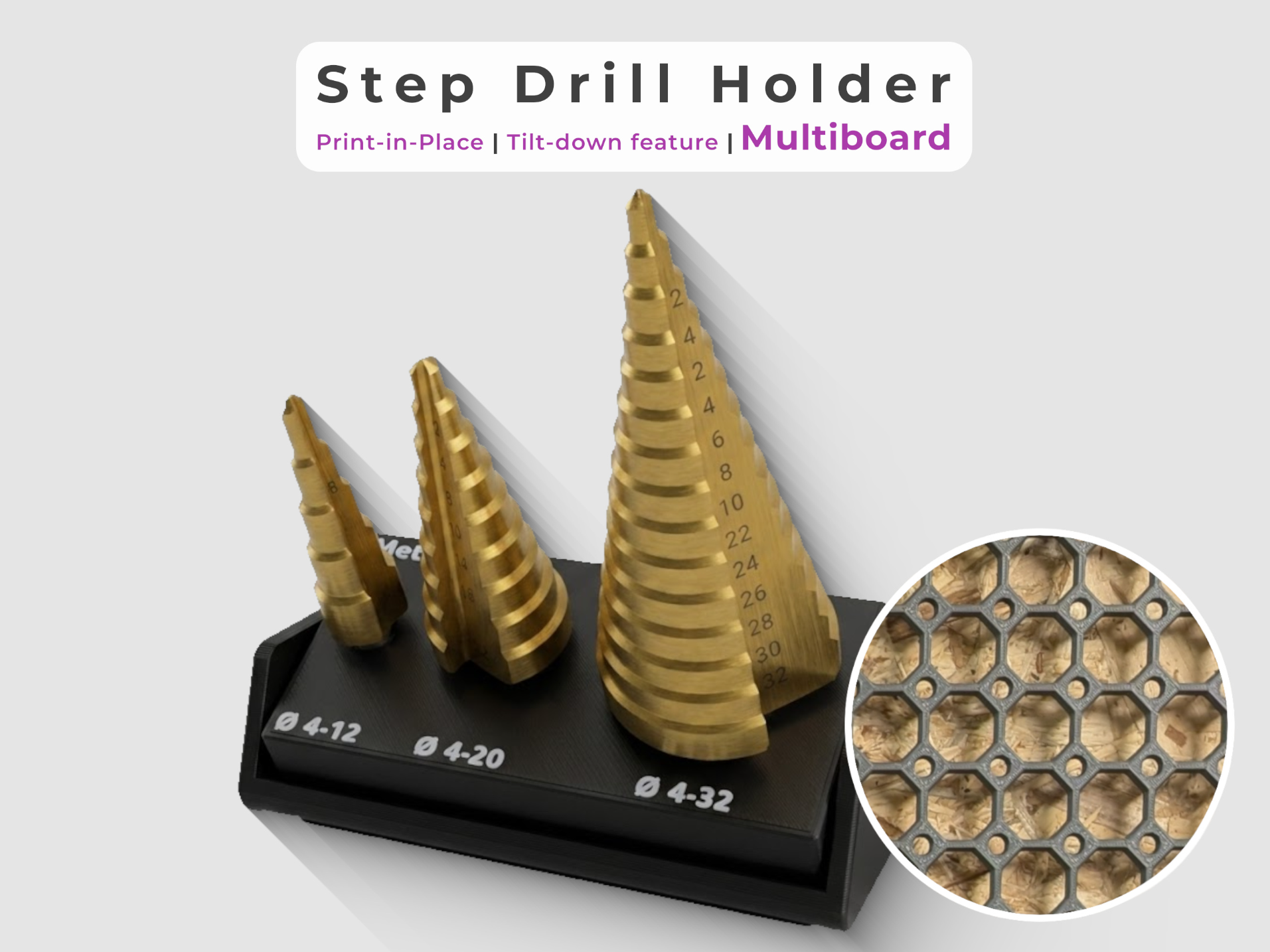 Step Drill Holder for Multiboard