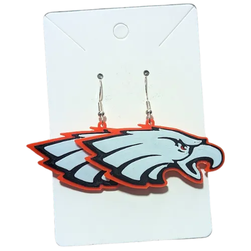 Large Eagle Head Earrings view 3