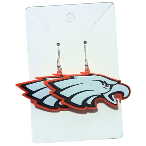 Large Eagle Head Earrings view 3
