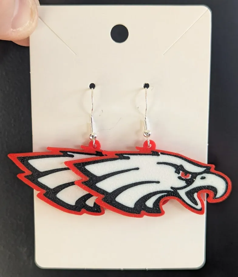 Large Eagle Head Earrings view 2