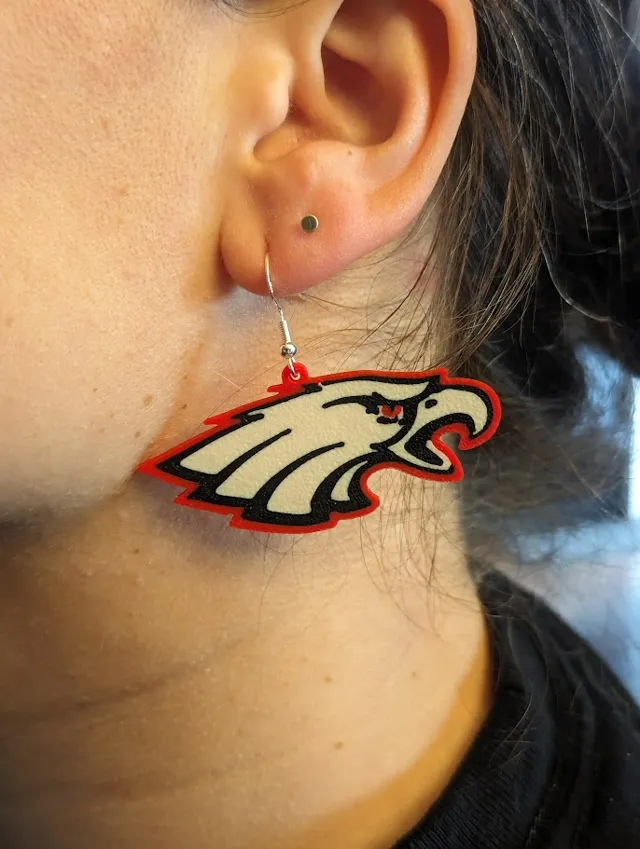 Large Eagle Head Earrings