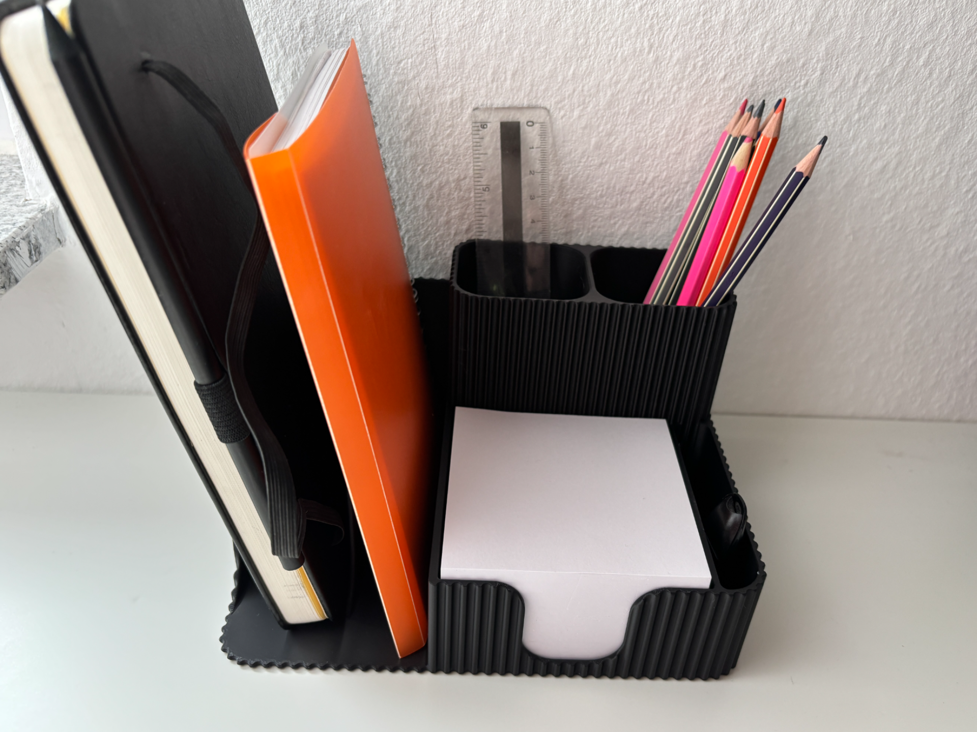 Desk Organizer with Notebook & Tablet Stand