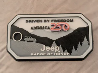 "America 250" Jeep Badge of Honor replica