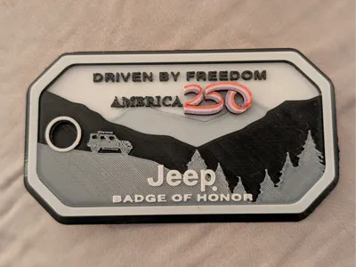 "America 250" Jeep Badge of Honor replica