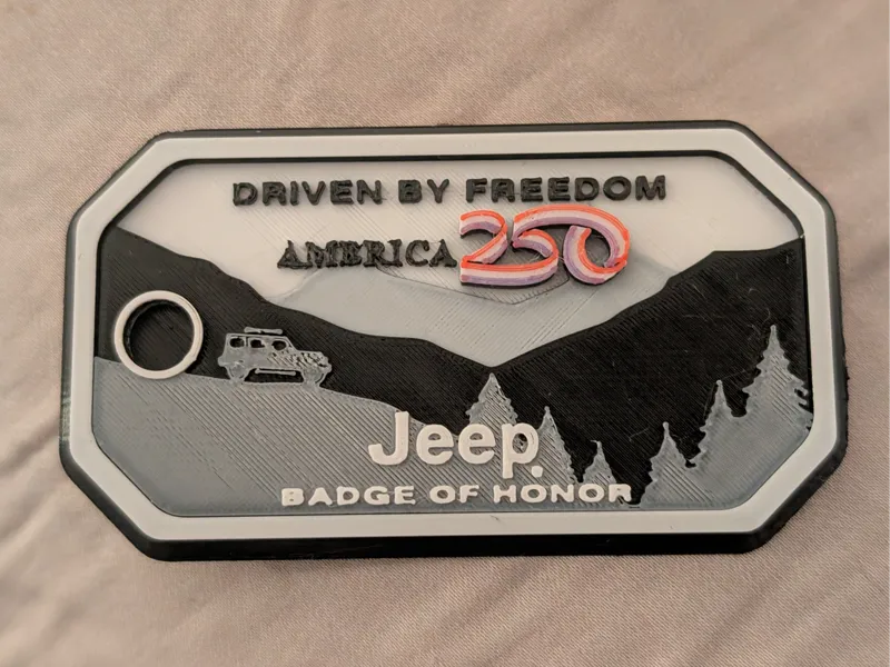 "America 250" Jeep Badge of Honor replica