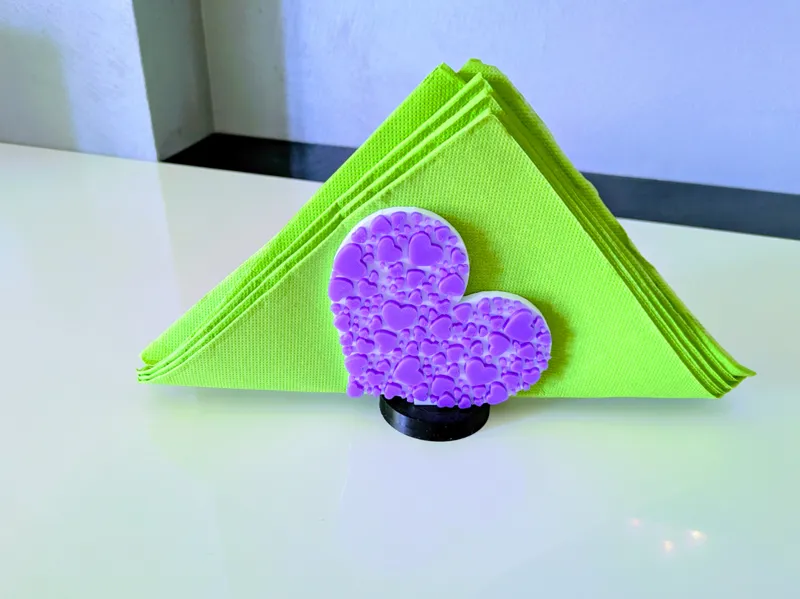 Heart-shaped napkin holder