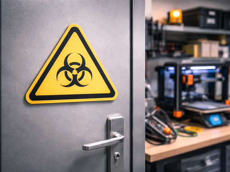 Warnschild „Biogefahr / Biohazard“
