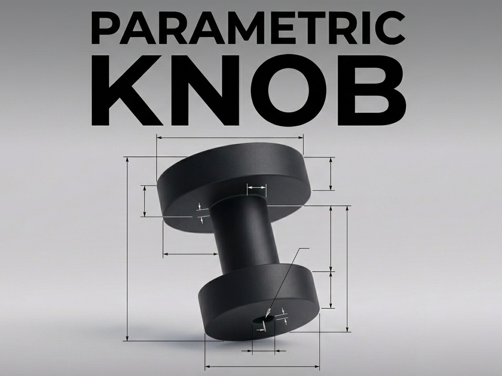 Customizable Parametric Cabinet or Wardrobe knob