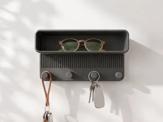Japandi Wall Key Organizer with Shelf