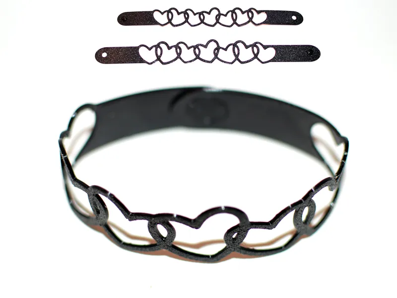 Bracelet souple cœur texturé TPU enfant et adulte