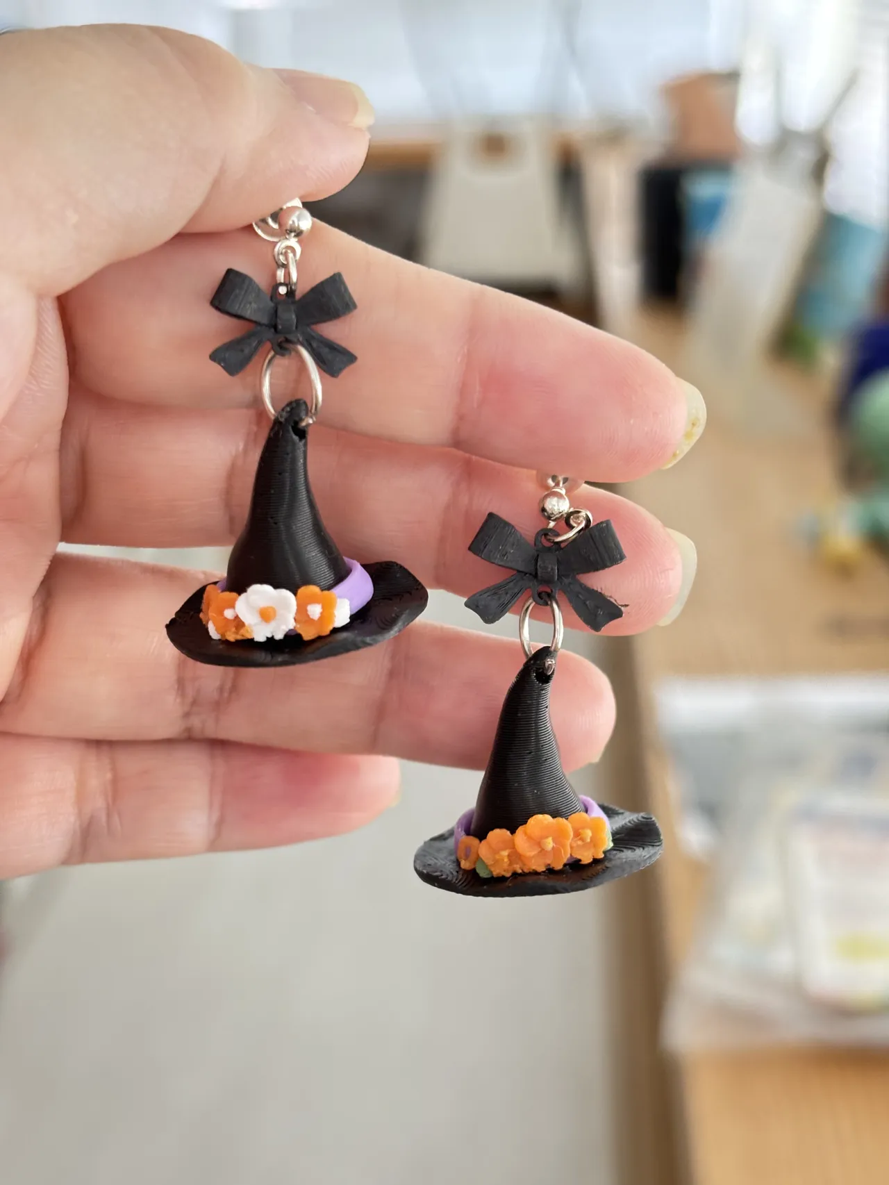 witch hat earrings view 2