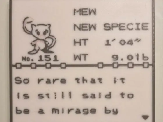 Mew gen1 pokedex entry