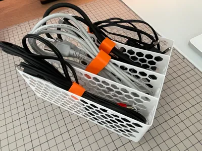 Gridfinity Bin Cables 4x3 | Long Dividers | 4 Slot