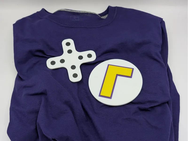 Magnetic Waluigi Badge for Shirt