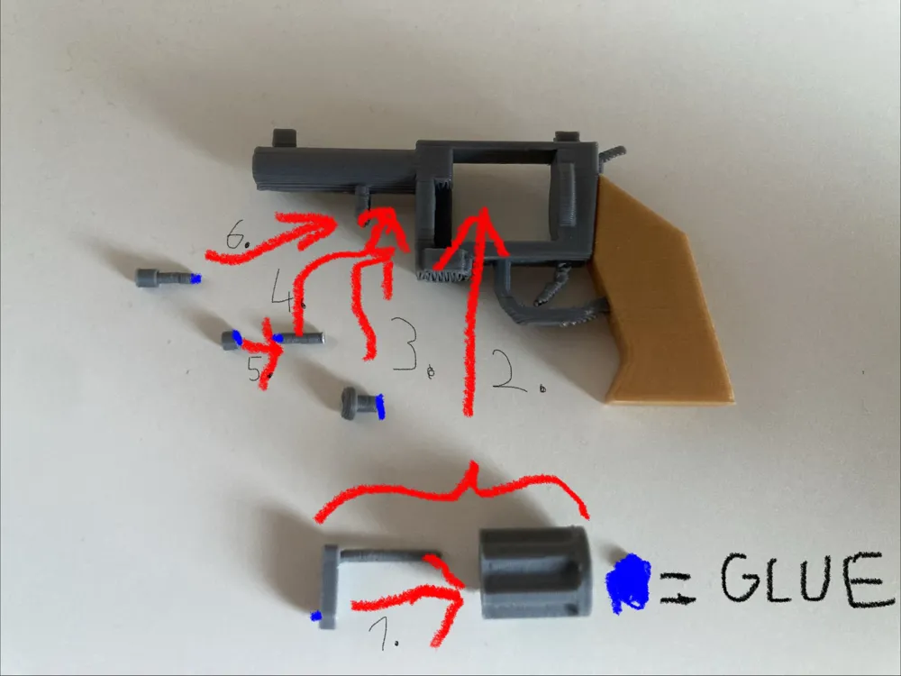 Functional mini Revolver - Free 3D Print Model - MakerWorld