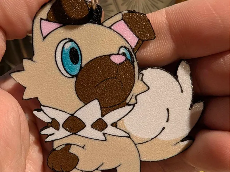 Rockruff Pokemon Keychain