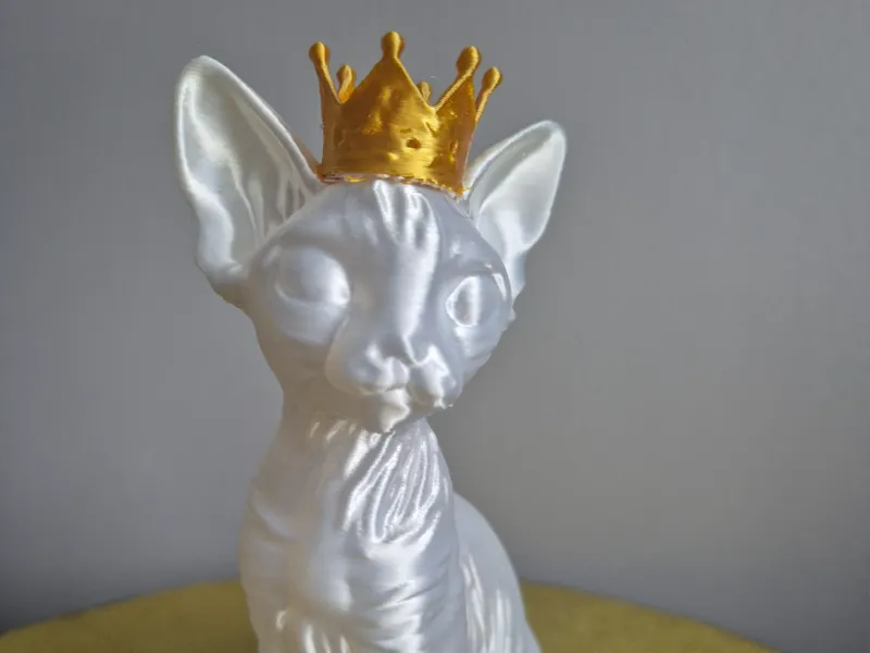 DEVON REX CAT FIGURE WITH CROWN
