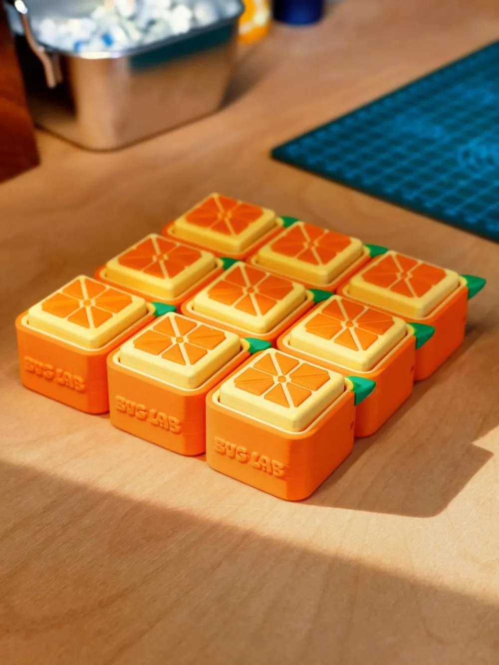 Frute Blocks Block Fruit | Orange Clicker Fidget Toy - Free 3D Print Model - MakerWorld