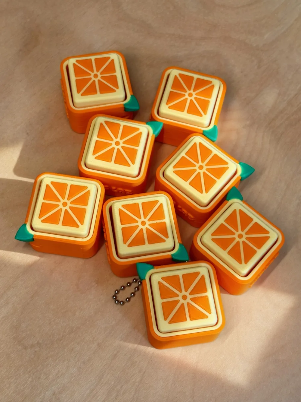 Frute Blocks Block Fruit | Orange Clicker Fidget Toy - Free 3D Print Model - MakerWorld