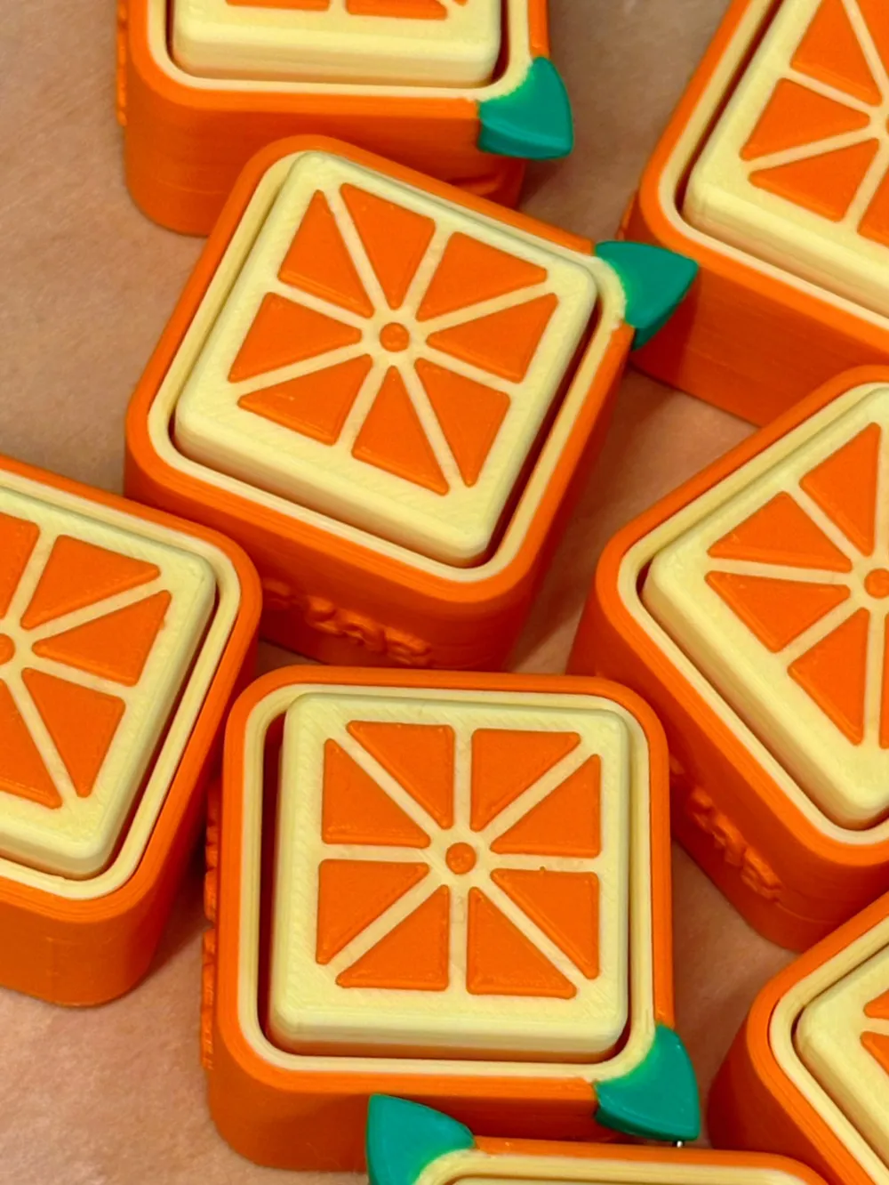 Frute Blocks Block Fruit | Orange Clicker Fidget Toy - Free 3D Print Model - MakerWorld