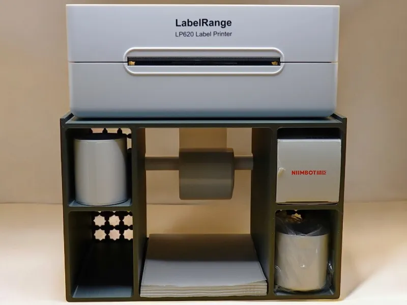 Label Printer Organizer Stand W/Built-In Storage