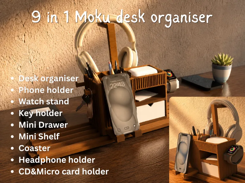 Moku - Modular Desk System 9 in 1 desk organizer