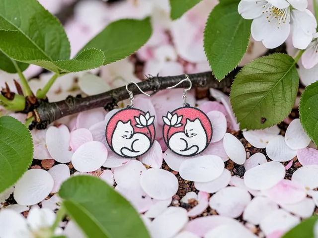 Lotus kitty earrings