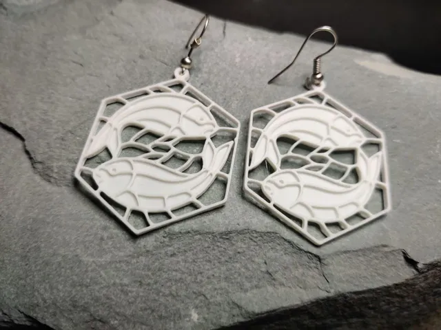 Piscean Mosaic - Stained-Glass Earring
