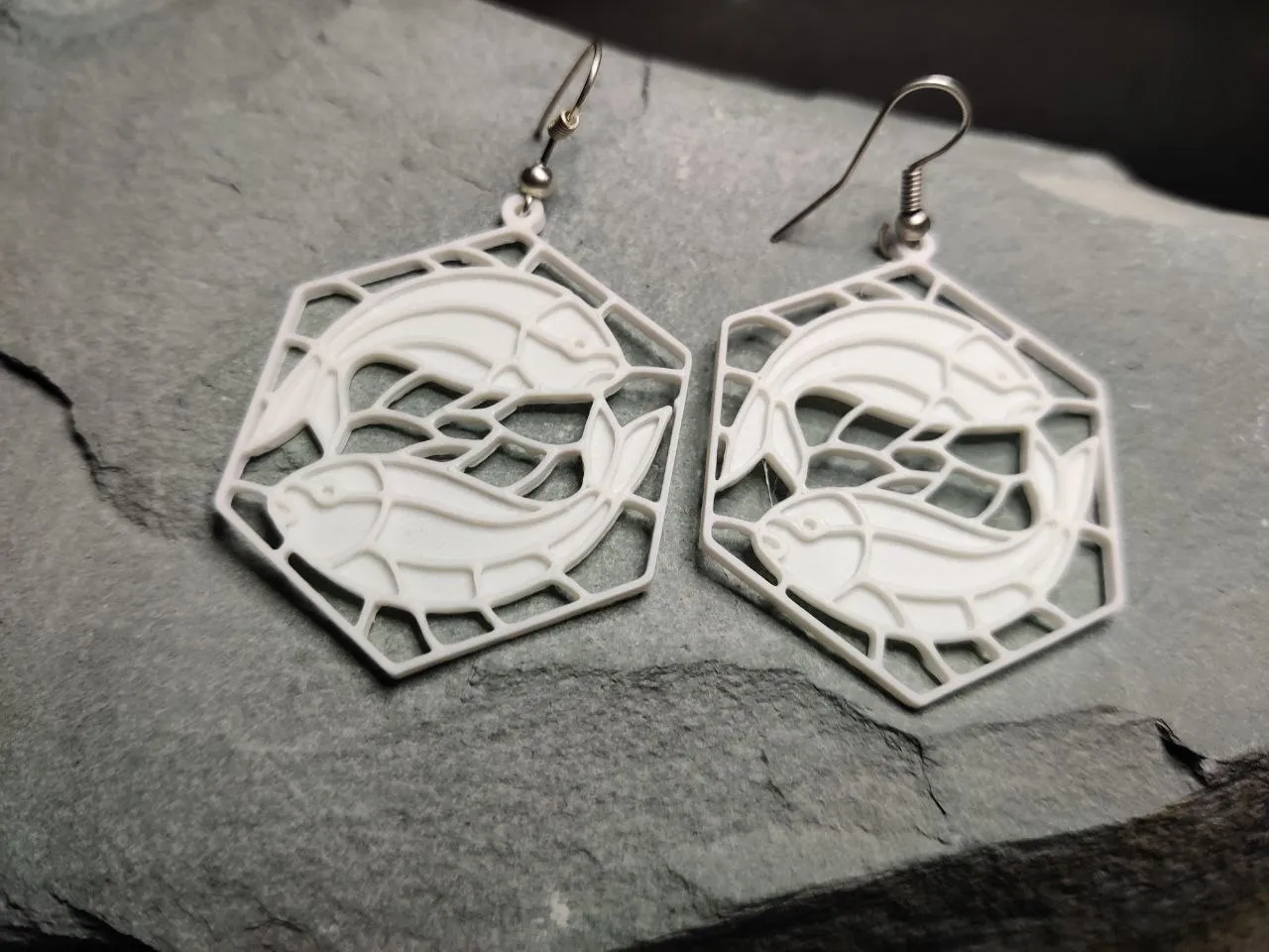 Piscean Mosaic - Stained-Glass Earring view 2