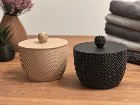 Modern Storage Container with Spiral Pattern
