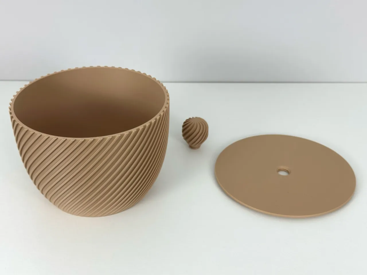 Modern Storage Container with Spiral Pattern view 3