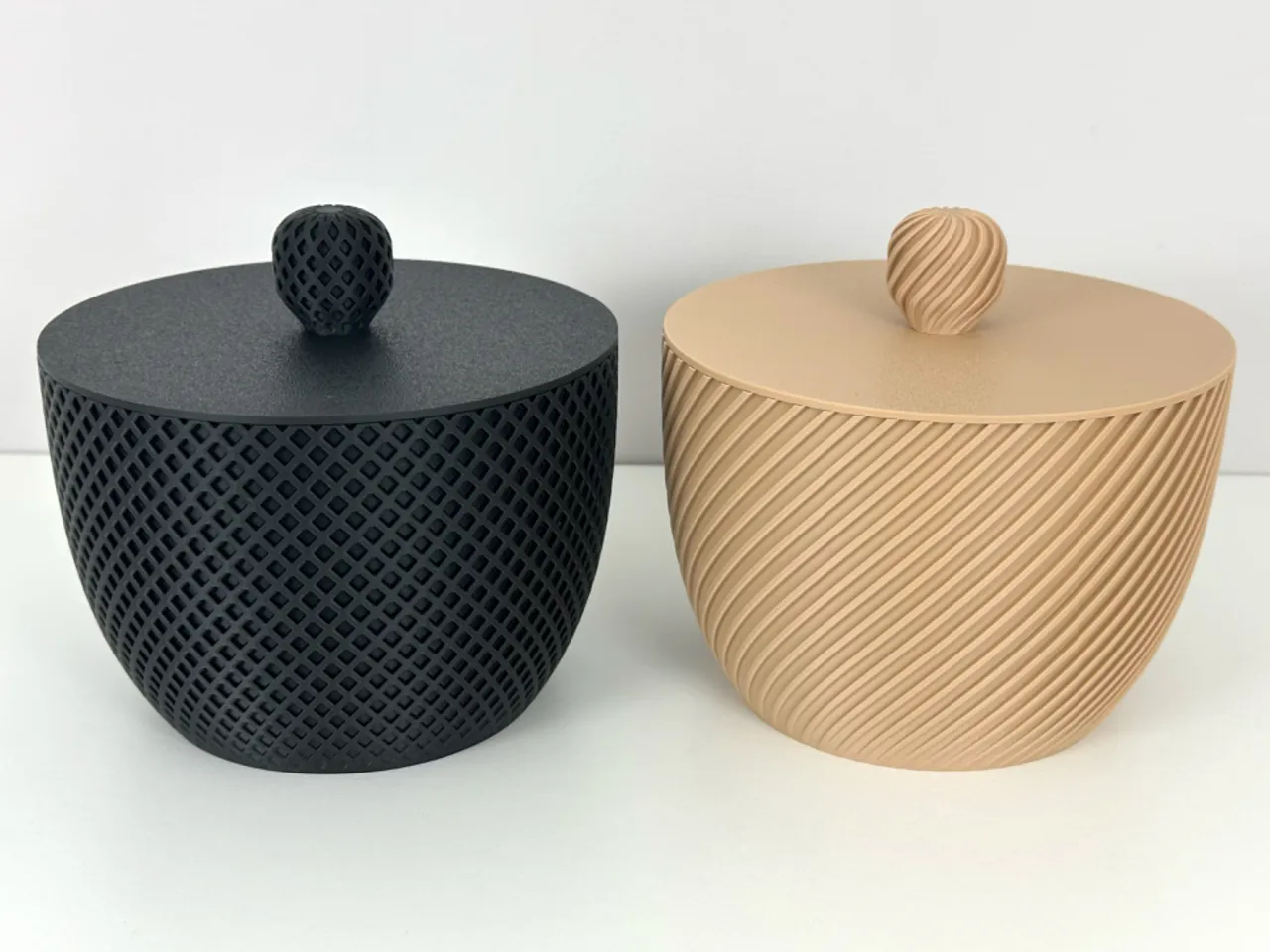 Modern Storage Container with Spiral Pattern view 2