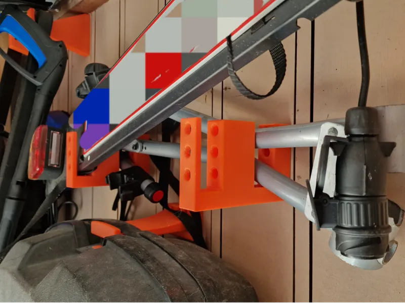Wall mount for Thule bike rack and license